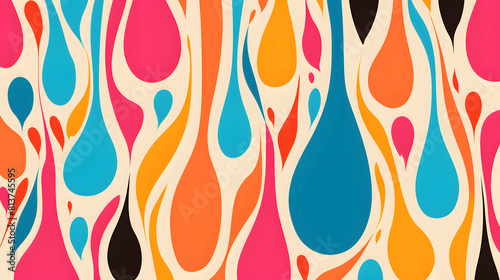 vintage 1960s fabric pattern dripping poster background