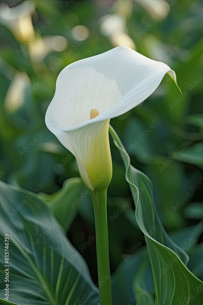 Obraz premium white Zantedeskia close-up. selective focus