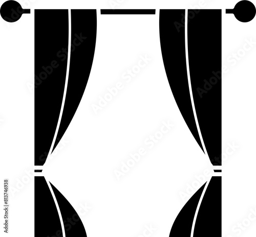 Window curtain icon vector