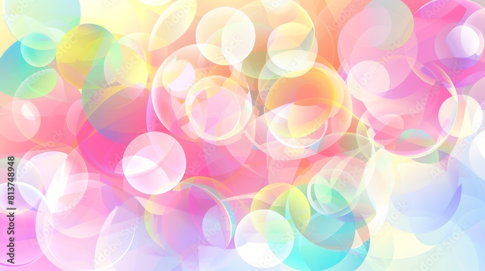 Modern background with rainbow circles in transparent colors
