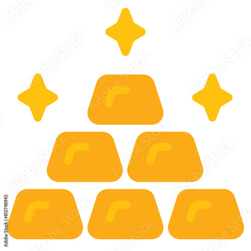 Gold Icon in Flat Style