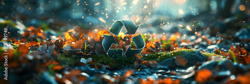 Zero Waste Business Model Concept: Companies Embracing Sustainability by Eliminating Waste and Promoting Recycling and Reusing Photo Realistic Stock Concept