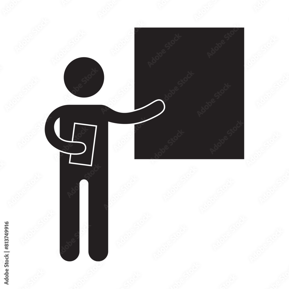 vector flat icon of person giving a presentation vector flat icon of person giving a presentation
