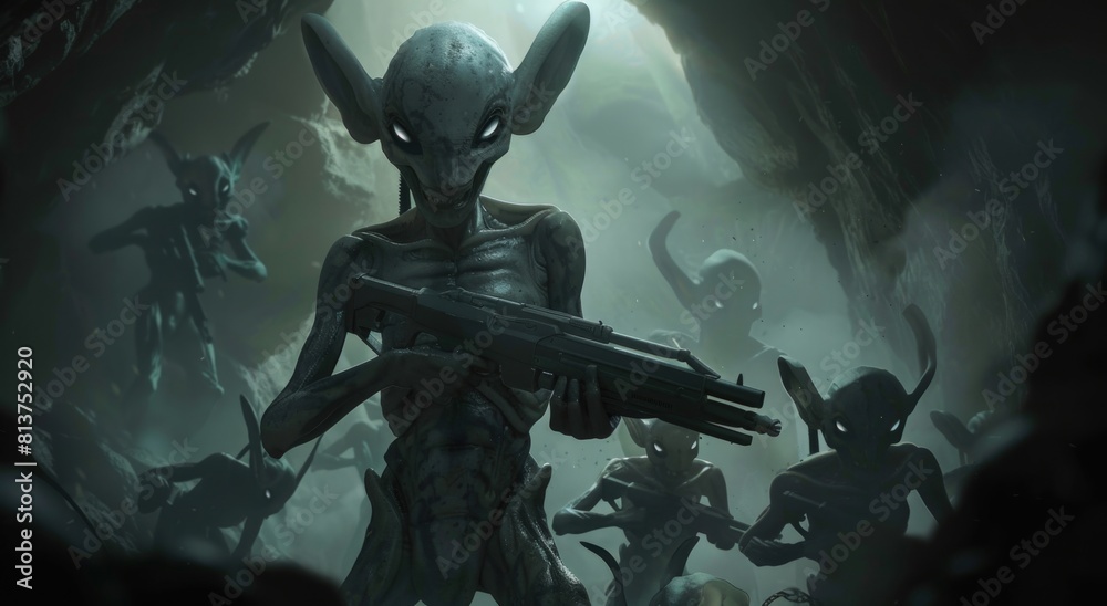 Fototapeta premium 3d render alien warrior