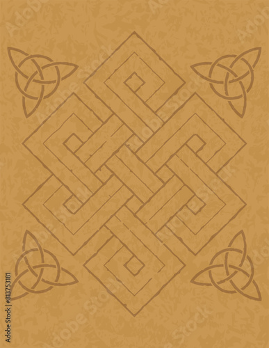 Vertical Letter 8.5 x 11 Parchment - Viking Knot and Triquetras