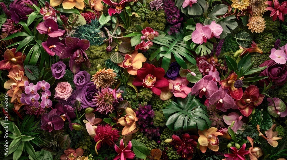 green, purple, and pink flowers, painting a vivid natural tapestry devoid of human presence. green, purple, and pink flowers, painting a vivid natural tapestry devoid of human presence.