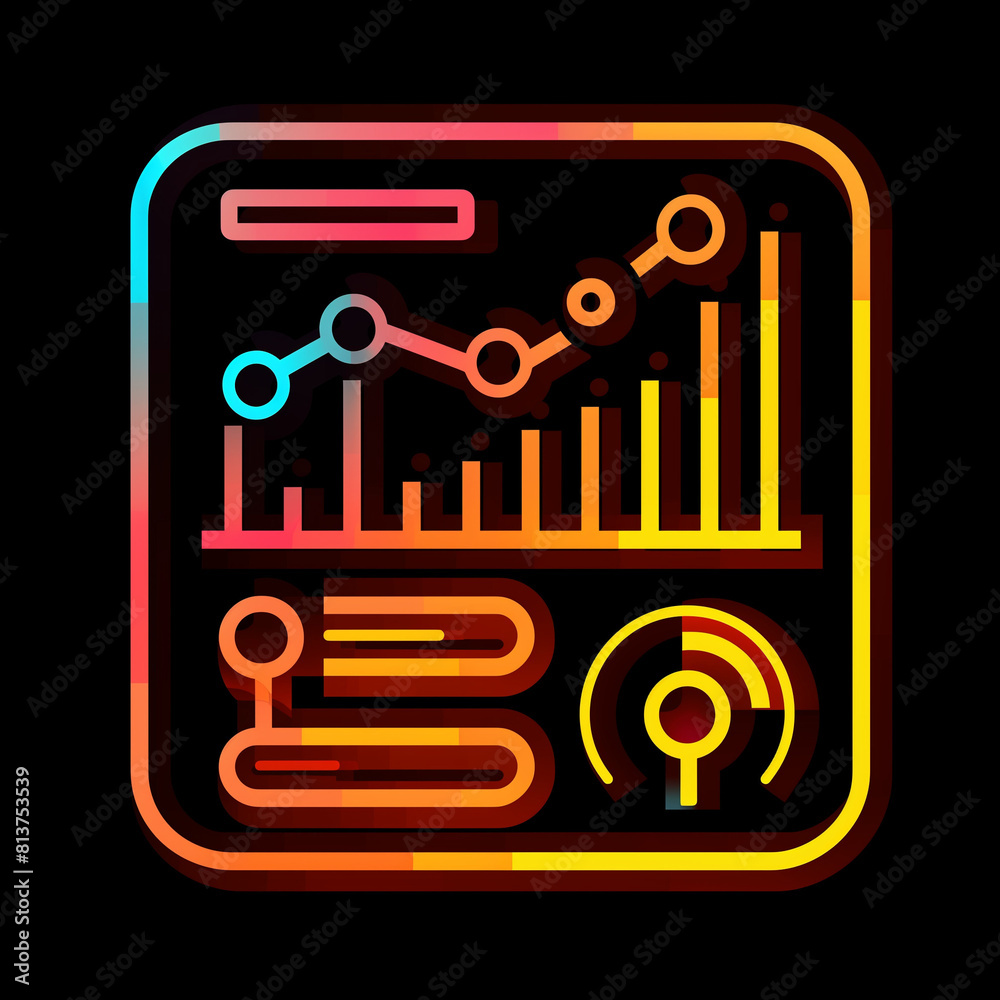 Metrics-Analyzing Linear Icon with a Dashboard for In-depth Insights Metrics-Analyzing Linear Icon with a Dashboard for In-depth Insights