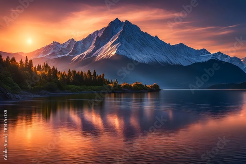 sunset over lake © zakir