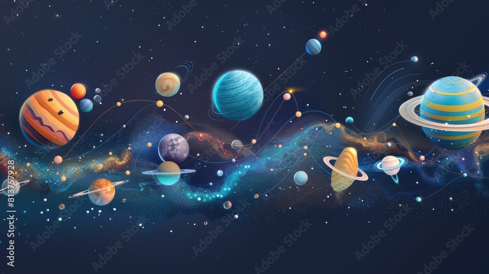planets and moons locked in a cosmic tug-of-war, illustrating teamwork on an astronomical scale with breathtaking realism. planets and moons locked in a cosmic tug-of-war, illustrating teamwork on an astronomical scale with breathtaking realism.