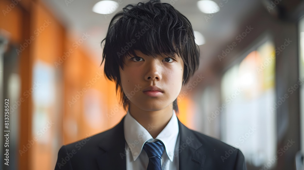 スーツを着た日本人の学生 スーツを着た日本人の学生