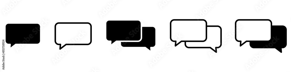 Speech bubble communication icon set Speech bubble communication icon set