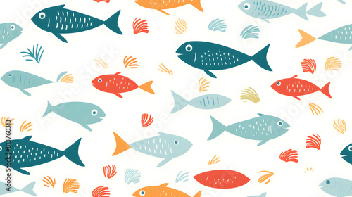 fish and nursery decor pattern poster background
