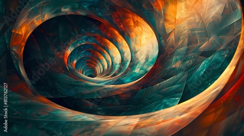 dynamic abstract background in the style of fractal art