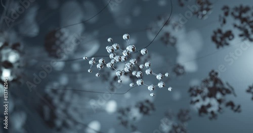 Vonoprazan rotating 3d molecule, molecular structure of voquezna, seamless video photo