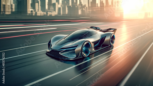 Futuristic sports car. Ultra modern aerodynamics and cutting-edge. AI Generated sketch