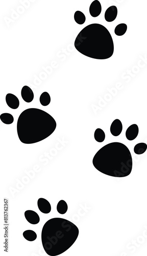 Paw flat vector illustration