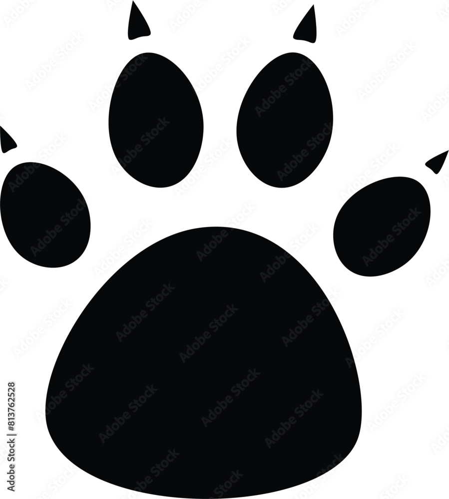 Paw flat vector illustration Paw flat vector illustration