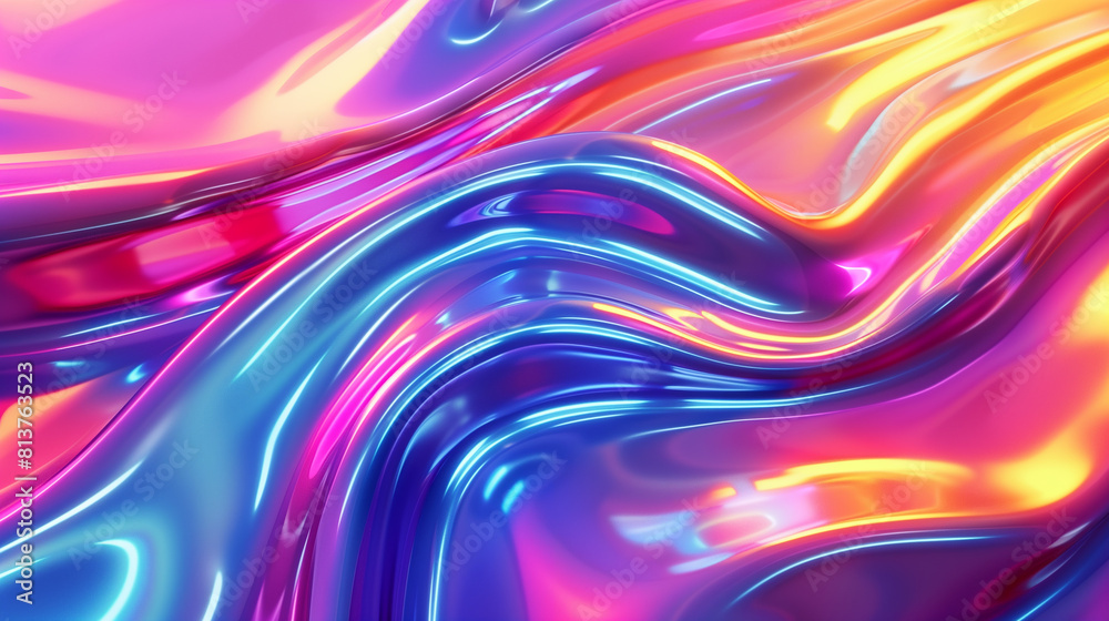 A colorful, flowing piece of fabric with a rainbow pattern. The colors are bright and vibrant, creating a sense of energy and excitement. The fabric appears to be made of a shiny, reflective material A colorful, flowing piece of fabric with a rainbow pattern. The colors are bright and vibrant, creating a sense of energy and excitement. The fabric appears to be made of a shiny, reflective material
