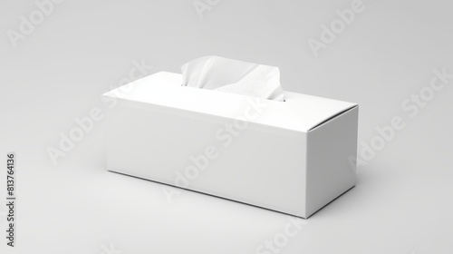 Close up White paper tissue box for mock-up on isolated background