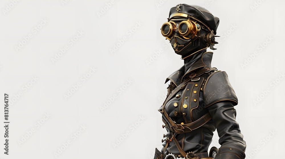 Steampunk character 3D illustration design from machine technology concept. Steampunk background. Steampunk character 3D illustration design from machine technology concept. Steampunk background.