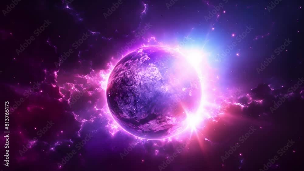 The huge planet with strange whitish surface in the galactic core. Shows a huge white planet, background with different stars
The huge planet with strange whitish surface in the galactic core. Shows a huge white planet, background with different stars