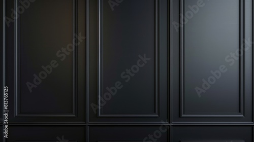 Fototapeta Naklejka Na Ścianę i Meble -  Wall panels. Black room interior with wood background. Victorian luxury wooden decor in an empty room. Architectural mockup.
