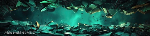 Green Crystal Formations illustration background