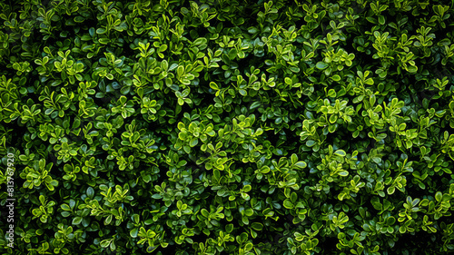 a green hedge with small plants on it, in the style of decorative backgrounds photo