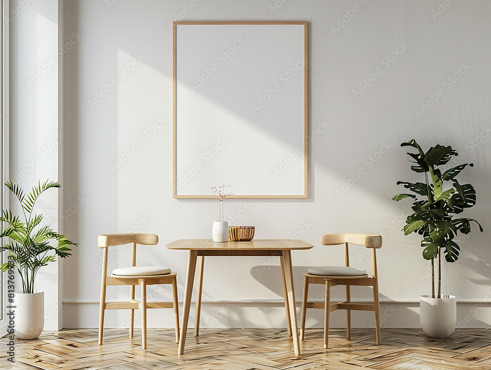 Modern dining room design with space to mock up your own picture or text Modern dining room design with space to mock up your own picture or text
