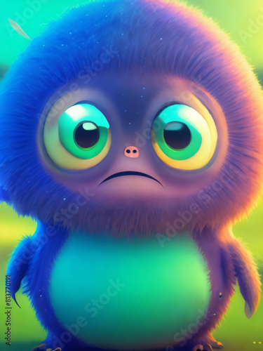 fluffy, sute, neon, kids, fun, cartoon, animal, illustration, vector, baby, face, monster, funny, fun, character, cute, mascot, art, toy, isolated, alien, smile, comic, sweet, drawing, pet, eyes, colo