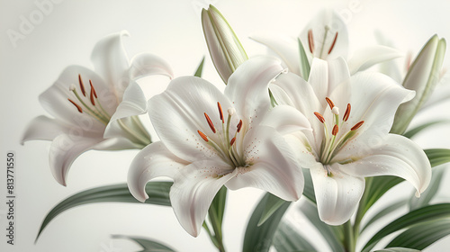 Easter Lilies Transparent Background,
White Lily flower bouquet isolated on transparent background
