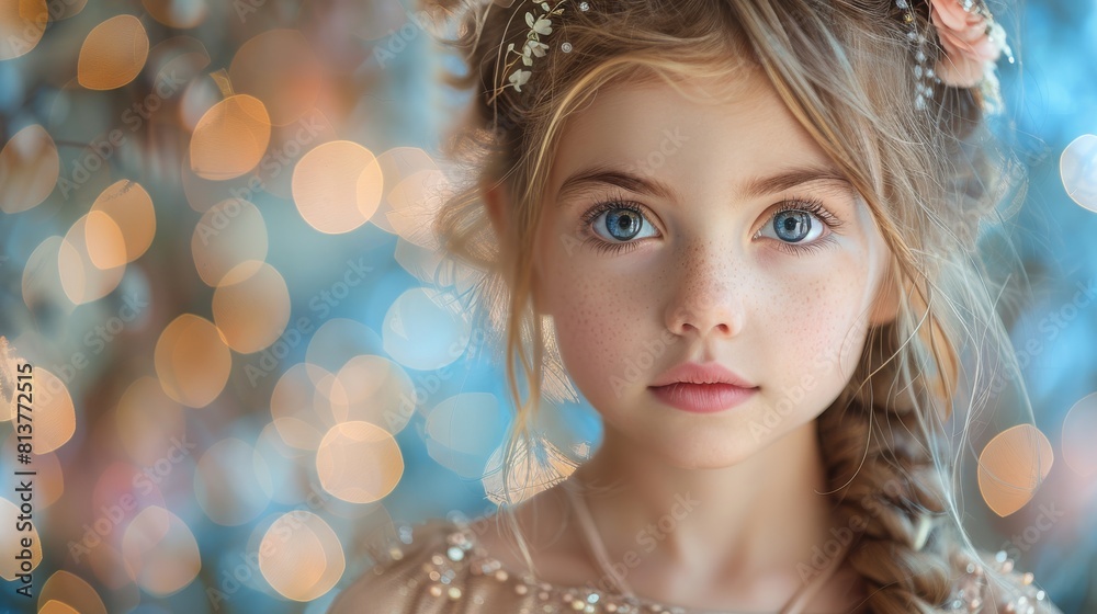 girl playing dress-up and posing like a princess girl playing dress-up and posing like a princess