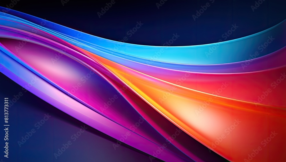 Fototapeta premium Spectral Elegance: Long and Detailed Wavy Line Floating Amidst a Lush Purple and Blue Backdrop
