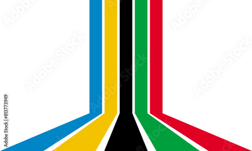 abstract geometric background, five olympic colors parallel lines