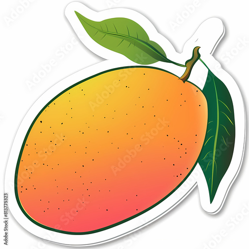 Cute mango catoon on a White Canvas Sticker vector image