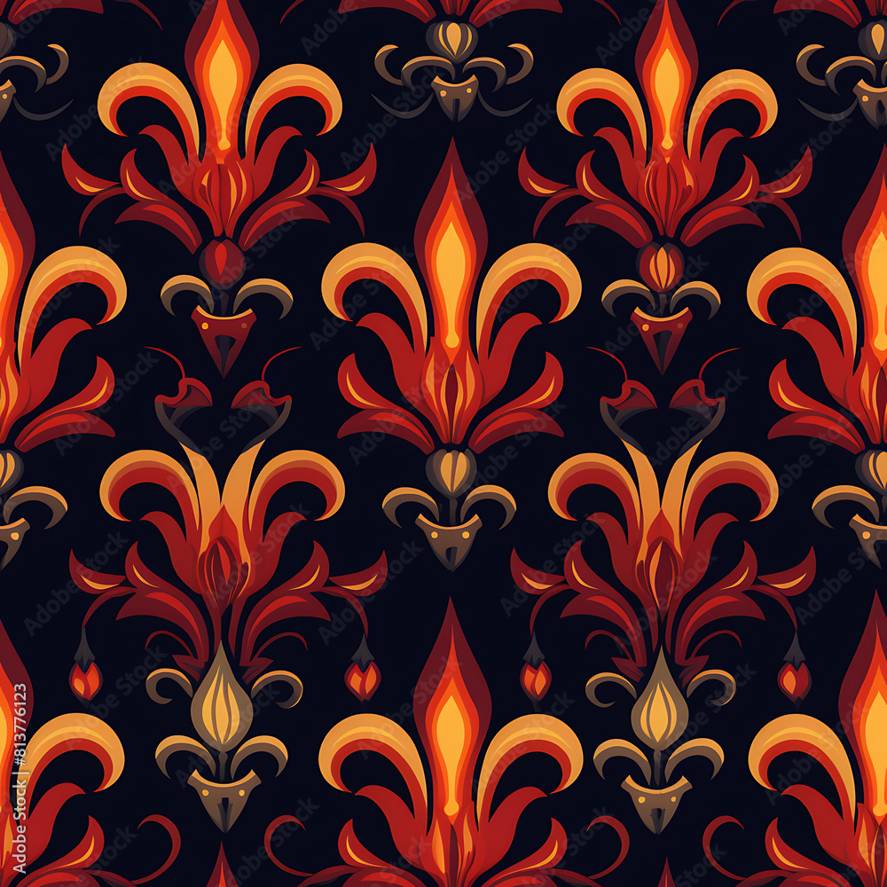 Fire seamless pattern, beautiful modern graphics can be used in a variety of designs Fire seamless pattern, beautiful modern graphics can be used in a variety of designs