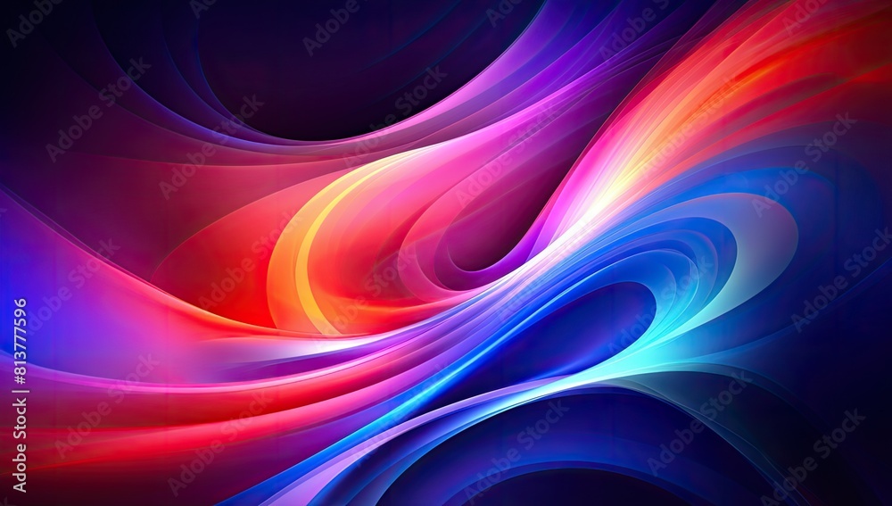 Obraz premium Fluid Symphony: Colorful Wavy Line Dancing Across a Vivid Purple and Blue Background