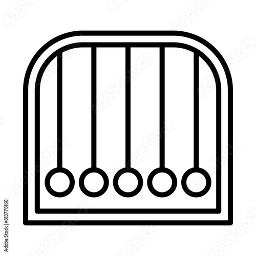 Newtons cradle line icon
