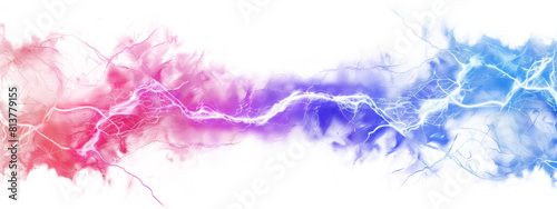 Blue and red electricity isolated on transparent background.