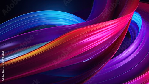 Chromatic Serenade: Vibrant and Elaborate Wavy Line Swaying Across a Radiant Purple and Blue Setting