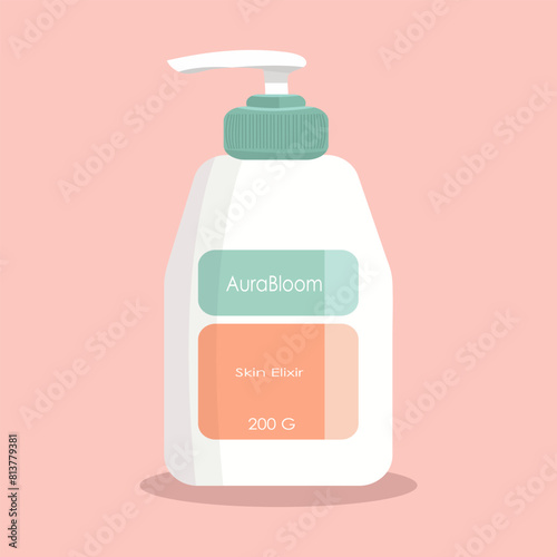 Facial skin care. Cosmetic masks, cream, lotion, soap, face scrub. Illustration, vector