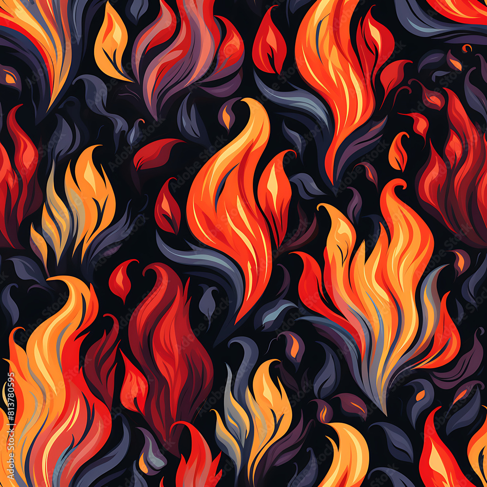 Fire seamless pattern, beautiful modern graphics can be used in a variety of designs Fire seamless pattern, beautiful modern graphics can be used in a variety of designs