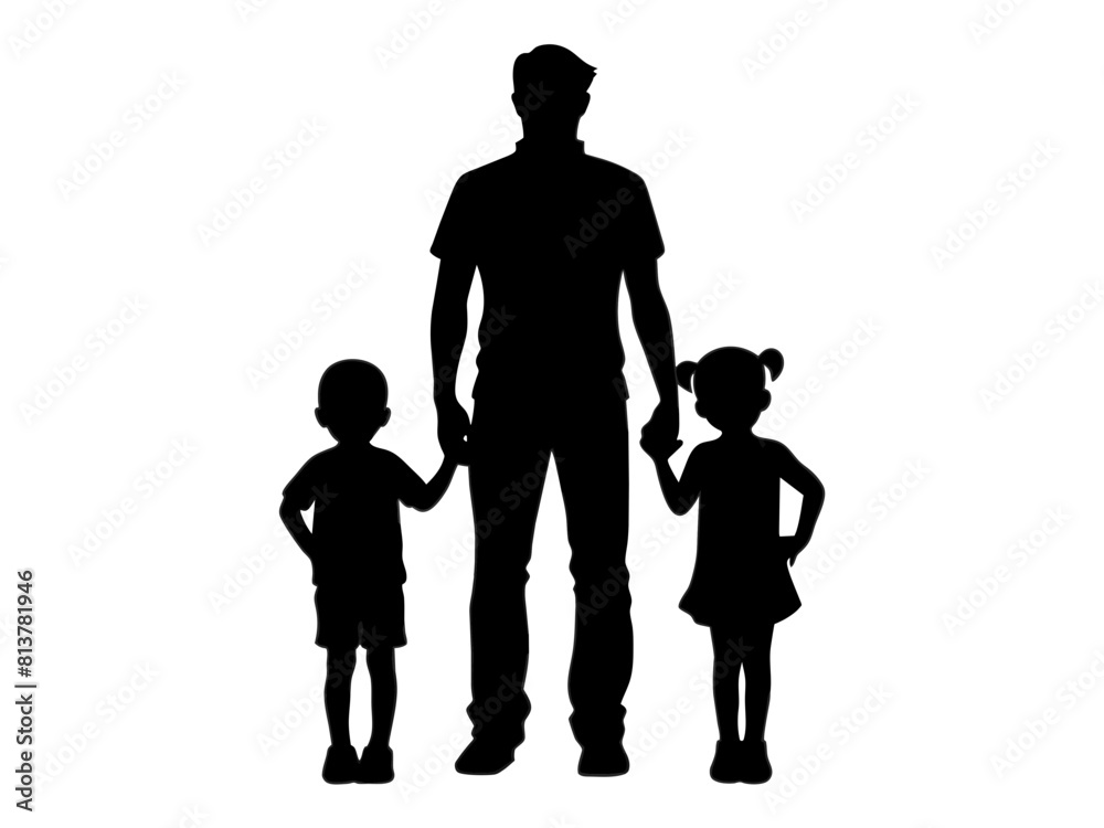 Father and little child play, laugh and hug together. Dad throws up a happy daughter in blue sky. Happy family travels. Baby in arms of the parent. Dafather-and-children-simple-black-silhouette-on-whi Father and little child play, laugh and hug together. Dad throws up a happy daughter in blue sky. Happy family travels. Baby in arms of the parent. Dafather-and-children-simple-black-silhouette-on-whi