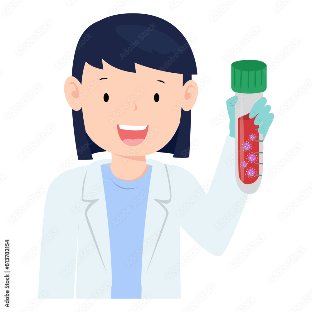 Medical laboratory technologist show blood with virus in lab tube test Medical laboratory technologist show blood with virus in lab tube test