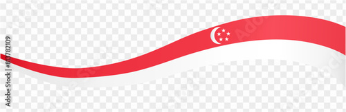 Singapore flag wave isolated on png or transparent background vector illustration. photo