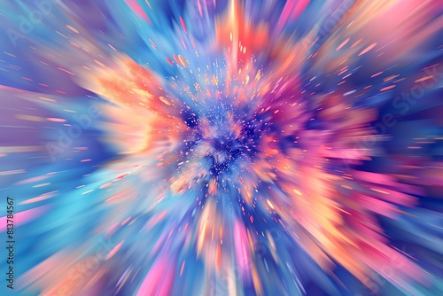 Abstract painting. Colorful radial motion. Backdrop for website, printed matter.