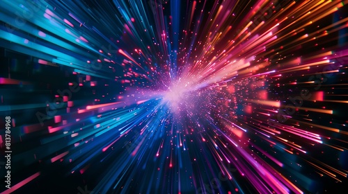 Colorful explosion of light. Suitable for backgrounds, wallpapers, and illustrations.