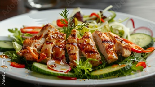 American cuisine. Shanghai salad with chicken. 