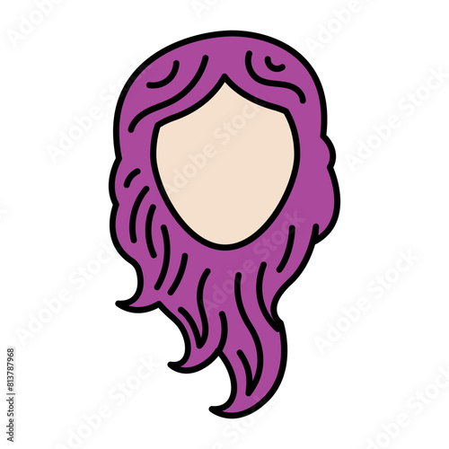 Follicular Unit Extraction or Artificial Wig vector icon design, Cosmetology or Cosmetologist Symbol, esthetician or beautician Sign, Beauty treatment stock illustration, Hair Transplant concept