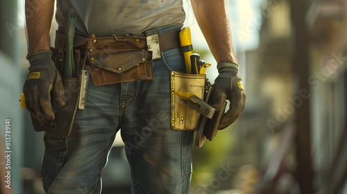 Tools of the Trade: Close-Up of a Worker's Essential Gear